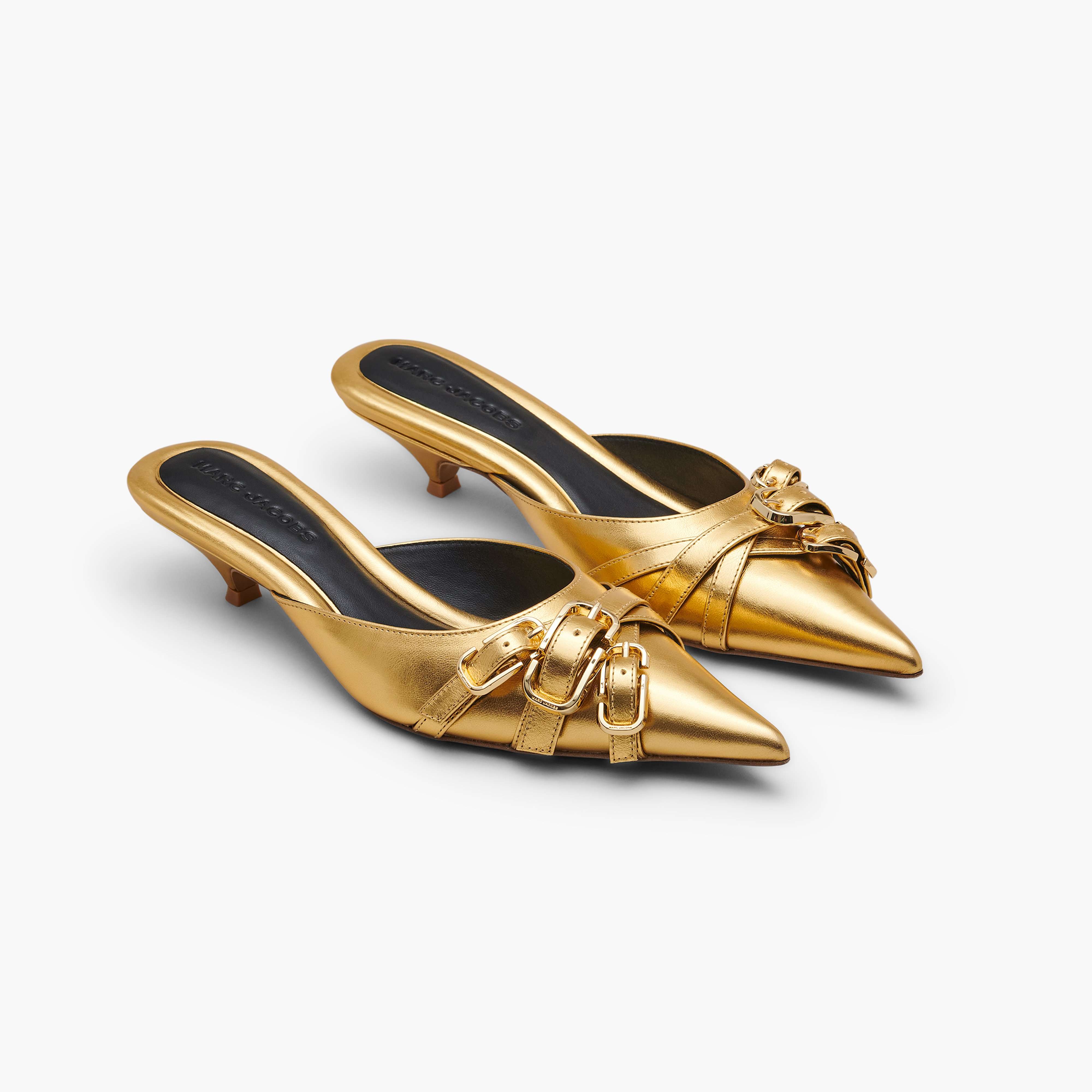 The Emma Kitten Heel in Shiny Gold